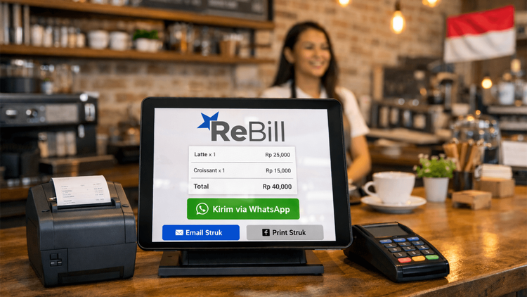 Cara kirim struk digital lewat WhatsApp ke pelanggan menggunakan ReBill POS